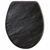 WC-Sitz - schwarz - Holz - Schieferoptik