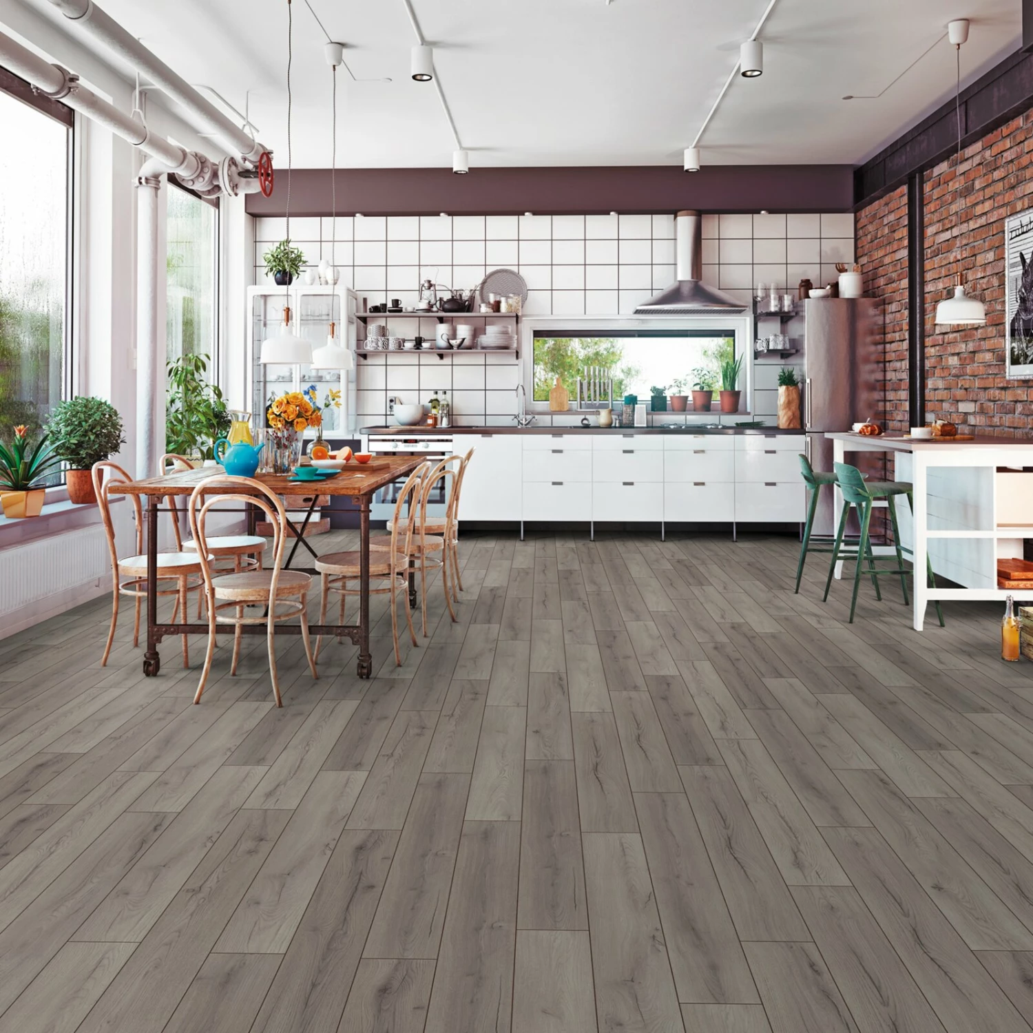 Laminat - Century Eiche grau - V4-Fuge - 7 mm 2 Laminat - Century Eiche grau - V4-Fuge - 7 mm – Bild 2