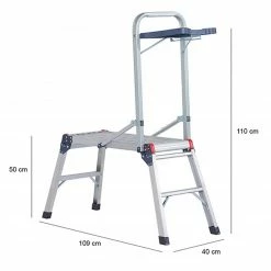 Arbeitsplattform mit Ablage - Aliminium - klappbar -Baumarkt Verkaufsgeschäft 2654000700 03 1600Wx1600H