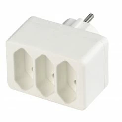 Übergangsstecker - weiß - 3-Fach
