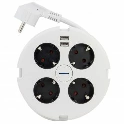 Steckdosenleiste - weiß - rund