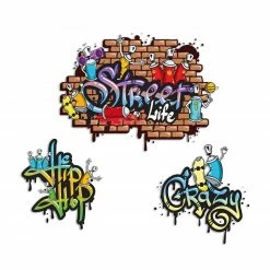 Wandtattoo - Graffiti-Motive - multicolor - selbstklebend