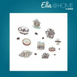 Ella@HOME Wandtattoo - Kaffee-Logos - selbstklebend