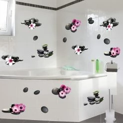 Wandtattoo - Steine - rosa-grau - selbstklebend