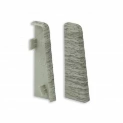 profitan 2er-Set Endkappen - Buche grau - für Sockelleisten: 58 mm hoch