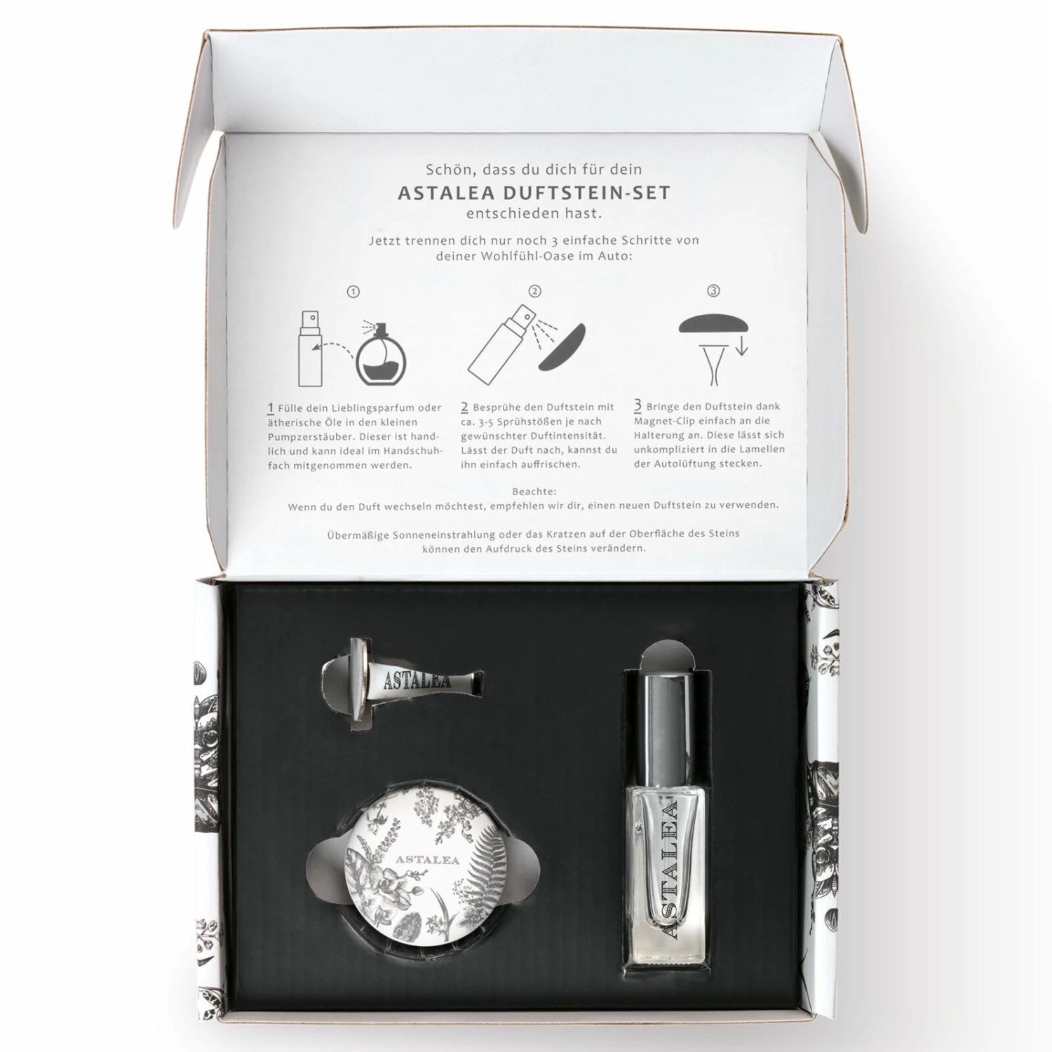 ASTALEA Duftstein Auto - weiß-grau - Flower Bouquet 4 ASTALEA Duftstein Auto - weiß-grau - Flower Bouquet – Bild 4