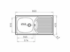 Einbauspüle - Edelstahl-Leinenstruktur - Unterschränke ab 45 cm -Baumarkt Verkaufsgeschäft 9000340700 03 1600Wx1600H
