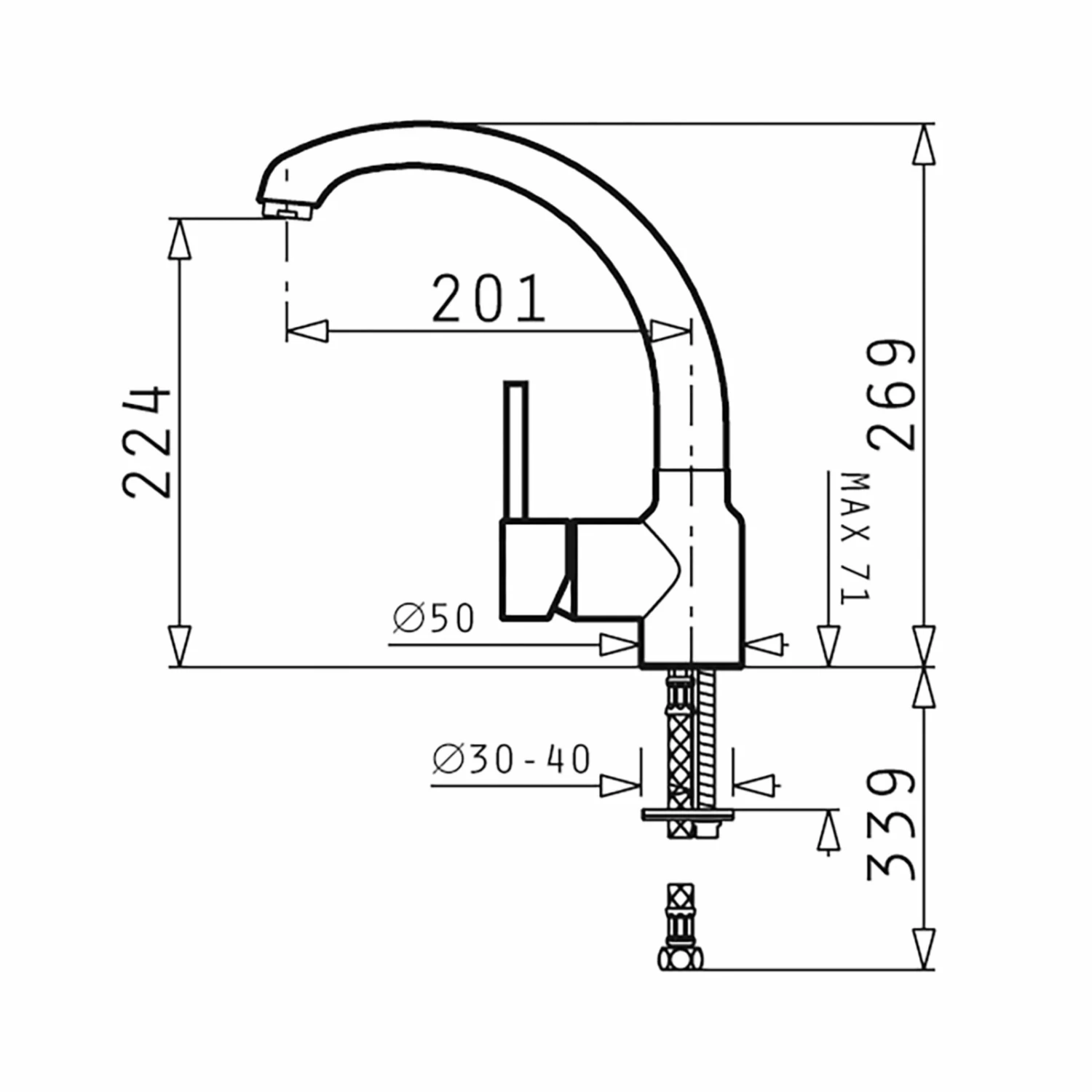Küchen-Armatur ARMONICA - Chrom - Hochdruck 2 Küchen-Armatur ARMONICA - Chrom - Hochdruck – Bild 2