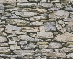 Papiertapete DEKORA NATUR 6 - beige-grau - Steine - 10 Meter