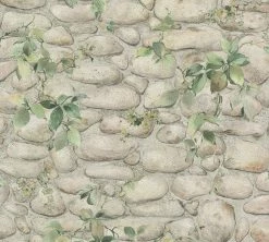 Papiertapete DEKORA NATUR 6 - Steine mit Pflanzenranke - 10 Meter
