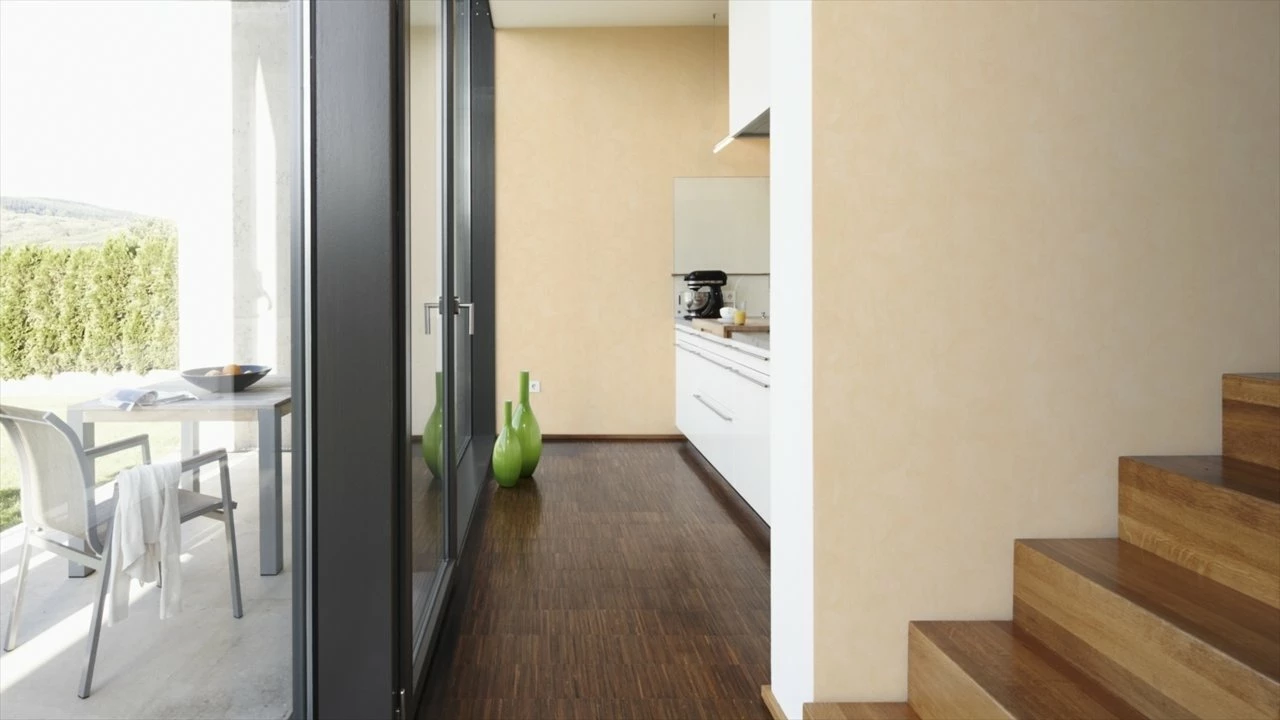 Vliestapete OK 6 - uni beige - 10 Meter 2 Vliestapete OK 6 - uni beige - 10 Meter – Bild 2