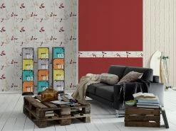 Vliestapete AVENZIO 4 - rot-creme - 10 Meter -Baumarkt Verkaufsgeschäft 9000982600 03 1600Wx1600H