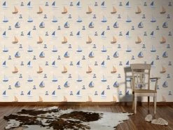 Tapete BOYS & GIRLS 5 - beige - Seefahrt - 10 Meter -Baumarkt Verkaufsgeschäft 9001013400 03 1600Wx1600H