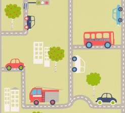 Tapete BOYS & GIRLS 5 - grün - Autos - 10 Meter