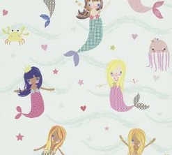 Tapete BOYS & GIRLS 5 - blau - Meerjungfrauen - 10 Meter