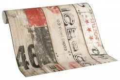 Tapete BOYS & GIRLS 5 - beige-rot - Planken - 10 Meter -Baumarkt Verkaufsgeschäft 9001020800 04 1600Wx1600H