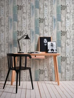 Tapete BOYS & GIRLS 5 - beige-blau - Planken - 10 Meter -Baumarkt Verkaufsgeschäft 9001020900 04 1600Wx1600H