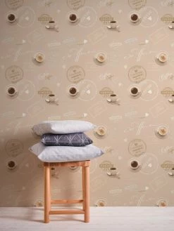 Vinyltapete SIMPLY DECOR - Kaffee - beige-braun - 10 Meter -Baumarkt Verkaufsgeschäft 9001022800 04 1600Wx1600H