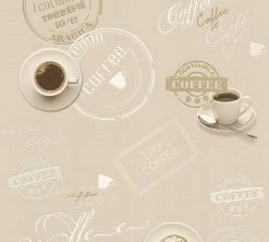 Vinyltapete SIMPLY DECOR - Kaffee - beige-braun - 10 Meter
