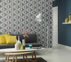 Vliestapete SCANDINAVIAN 2 - grau-blau - 10 Meter -Baumarkt Verkaufsgeschäft 9001024600 03 1600Wx1600H