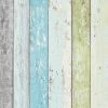 Vinyltapete BEST OF WOOD´N STONE - blau-grün - Holz - 10 Meter