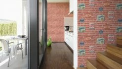 Vliestapete COCKTAIL 2 - Mauer - rot - 10 Meter -Baumarkt Verkaufsgeschäft 9001031200 03 1600Wx1600H