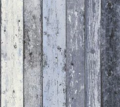 Vinyltapete BEST OF WOOD´N STONE - Holz - blau - 10 Meter