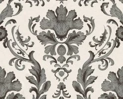 Vliestapete BLACK & WHITE 3 - schwarz-weiß - Barock - 10 Meter