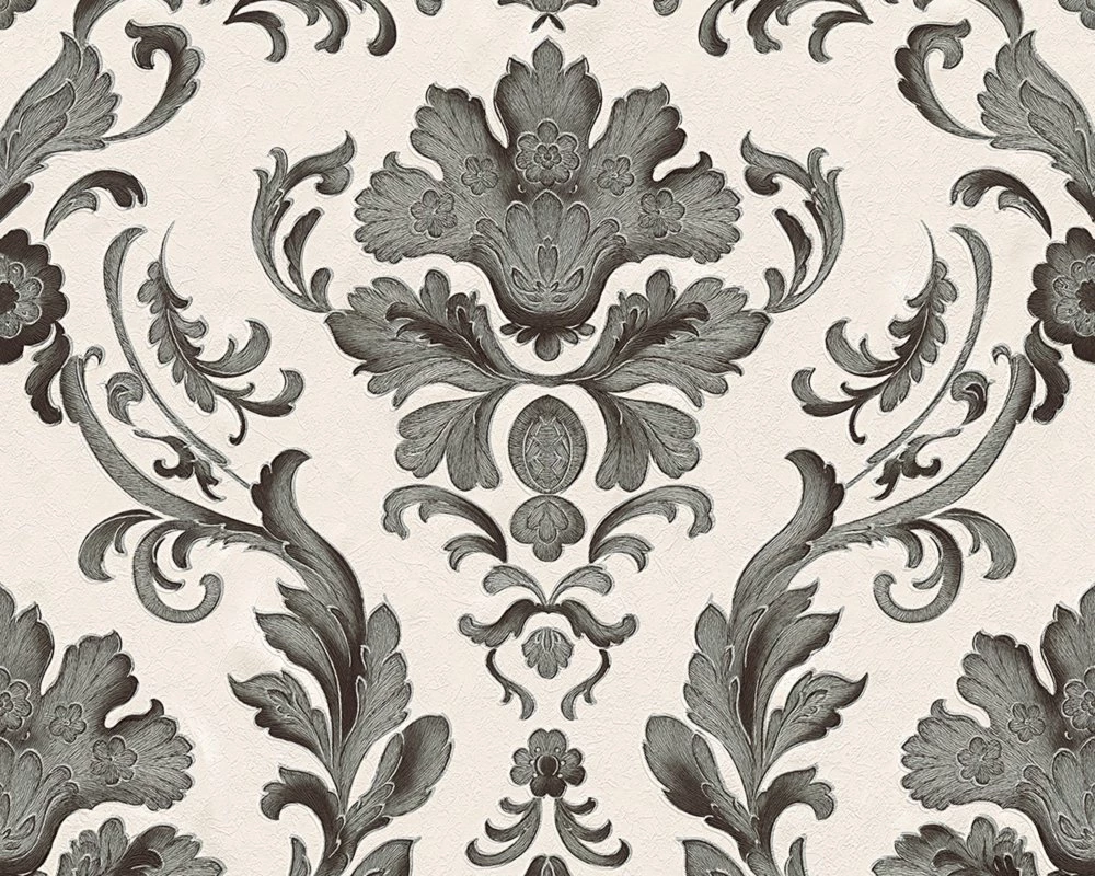 Vliestapete BLACK & WHITE 3 - schwarz-weiß - Barock - 10 Meter 1 Vliestapete BLACK & WHITE 3 - schwarz-weiß - Barock - 10 Meter