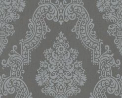 Vliestapete ELEGANCE 2 - Barock - grau - 10 Meter