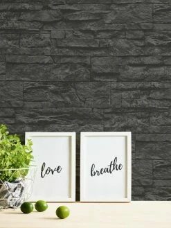 Vliestapete BLACK & WHITE 3 - grau - Stein - 10 Meter -Baumarkt Verkaufsgeschäft 9001280300 04 1600Wx1600H