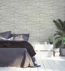 Vliestapete BLACK & WHITE 3 - weiß-grau - Stein - 10 Meter -Baumarkt Verkaufsgeschäft 9001280500 04 1600Wx1600H