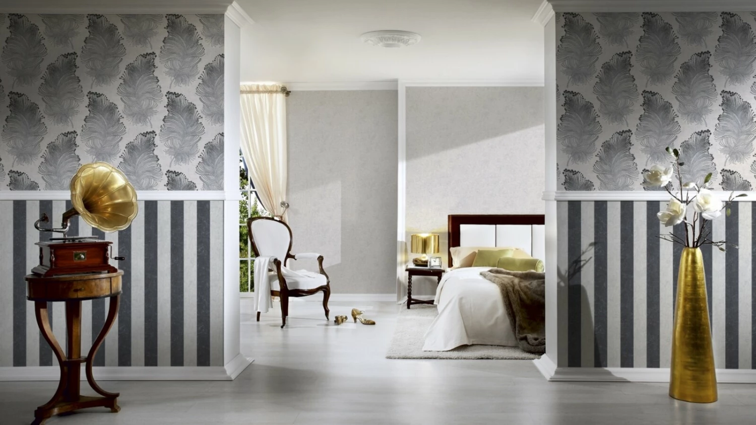 Vliestapete BOHEMIAN BURLESQUE - schwarz-grau - 10 Meter 4 Vliestapete BOHEMIAN BURLESQUE - schwarz-grau - 10 Meter – Bild 4