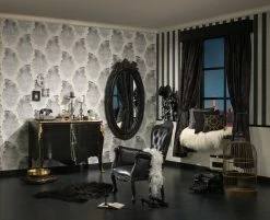 Vliestapete BOHEMIAN BURLESQUE - schwarz-weiß- 10 Meter -Baumarkt Verkaufsgeschäft 9001287700 03 1600Wx1600H