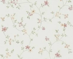 Vliestapete FLEECE ROYAL - bunt-weiß - Blumen - 10 Meter