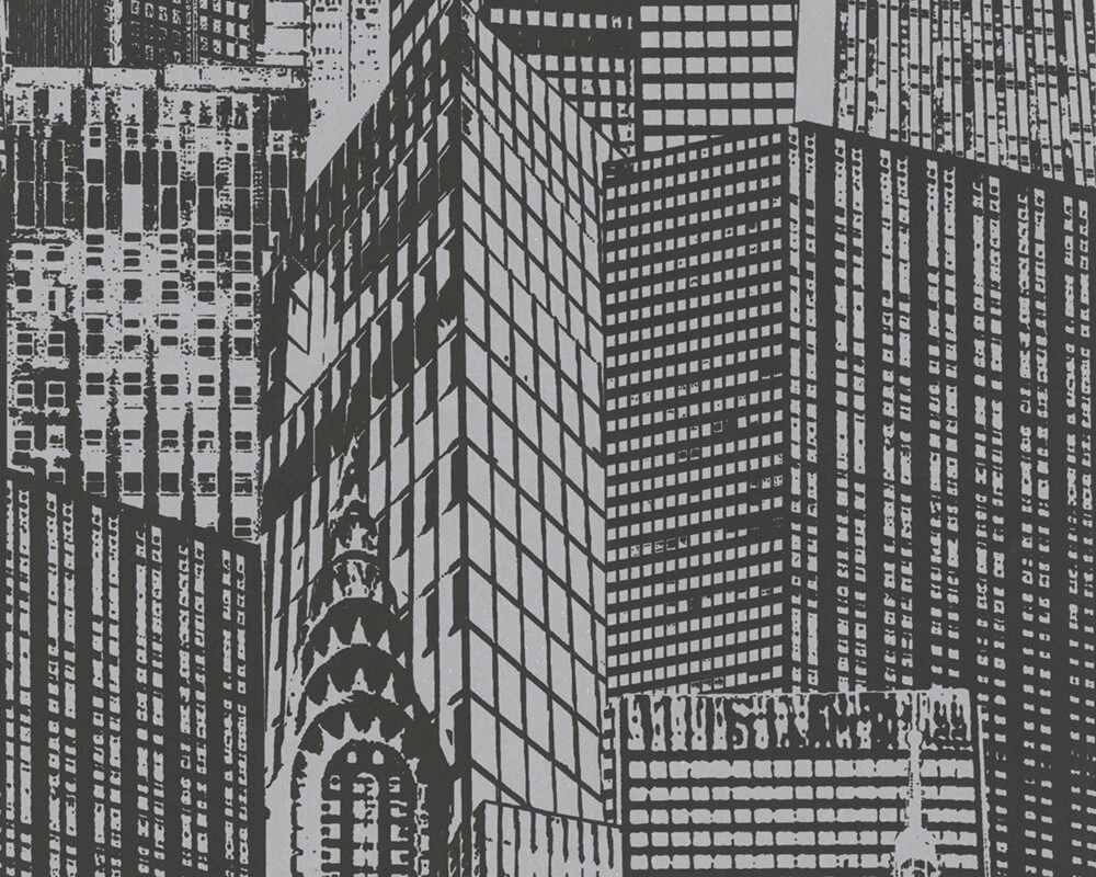 Panel POP.UP 3D - schwarz metallic - Hochhäuser - 52 cm 1 Panel POP.UP 3D - schwarz metallic - Hochhäuser - 52 cm