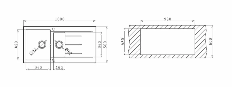 Einbauspüle ALAZIA - grau - Unterschränke ab 60 cm 2 Einbauspüle ALAZIA - grau - Unterschränke ab 60 cm – Bild 2