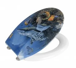 WENKO WC-Sitz SEA LIFE - blau - Duroplast -Baumarkt Verkaufsgeschäft 9001481900 03 1600Wx1600H