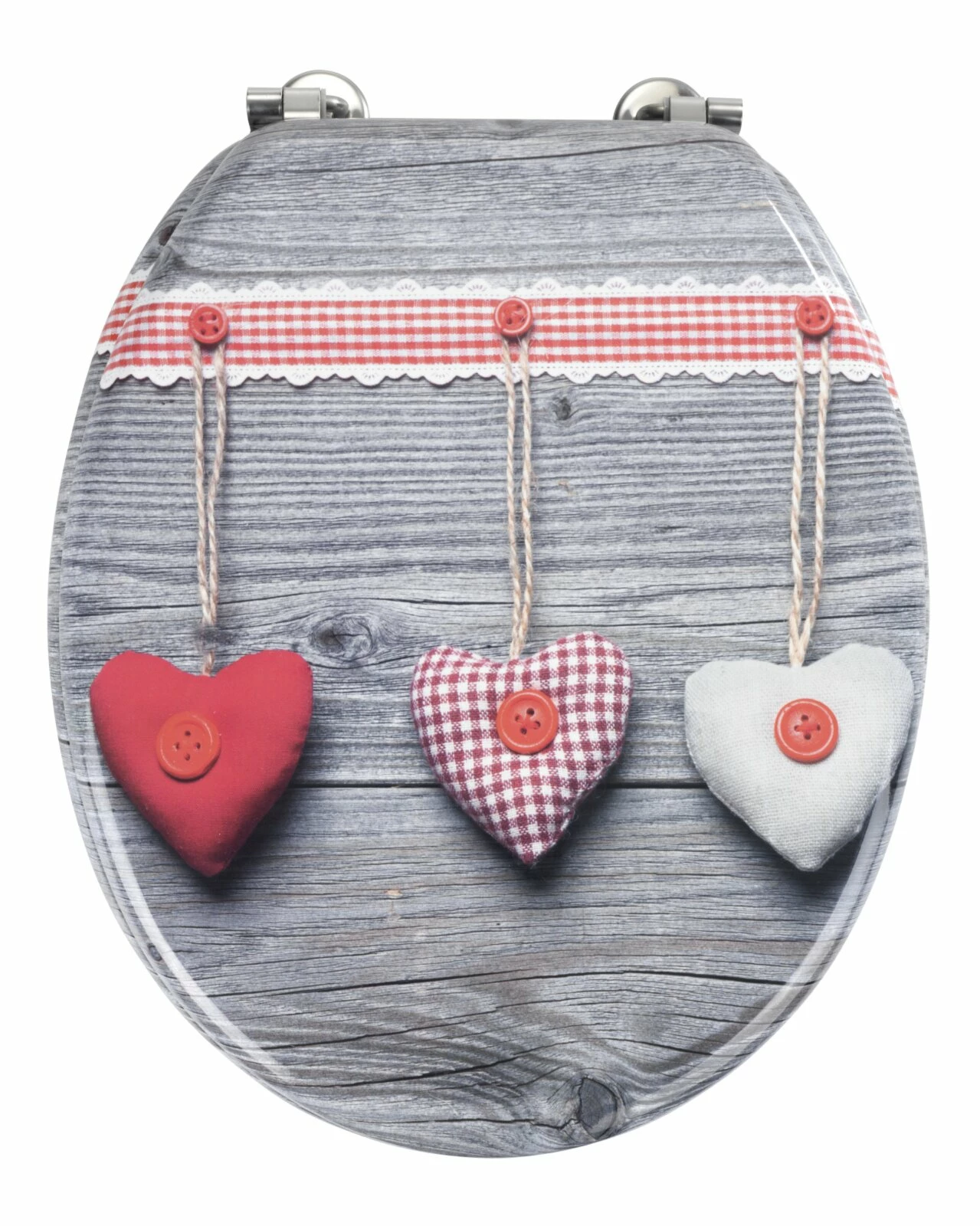 WENKO WC-Sitz BAVARIAN HEARTS - grau-rot 1 WENKO WC-Sitz BAVARIAN HEARTS - grau-rot