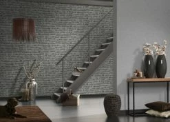 Vliestapete DECOWORLD 2 - grau - Stein - 10 Meter -Baumarkt Verkaufsgeschäft 9001618600 03 1600Wx1600H