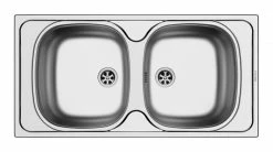 Einbauspüle E 33/33 - Edelstahl - Leinenstruktur