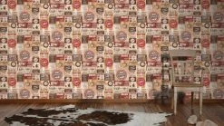 Papiertapete SIMPLY DECOR - Coffee Vintage - beige-rot - 10 Meter -Baumarkt Verkaufsgeschäft 9002258500 03 1600Wx1600H