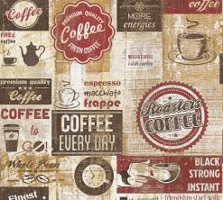 Papiertapete SIMPLY DECOR - Coffee Vintage - beige-rot - 10 Meter