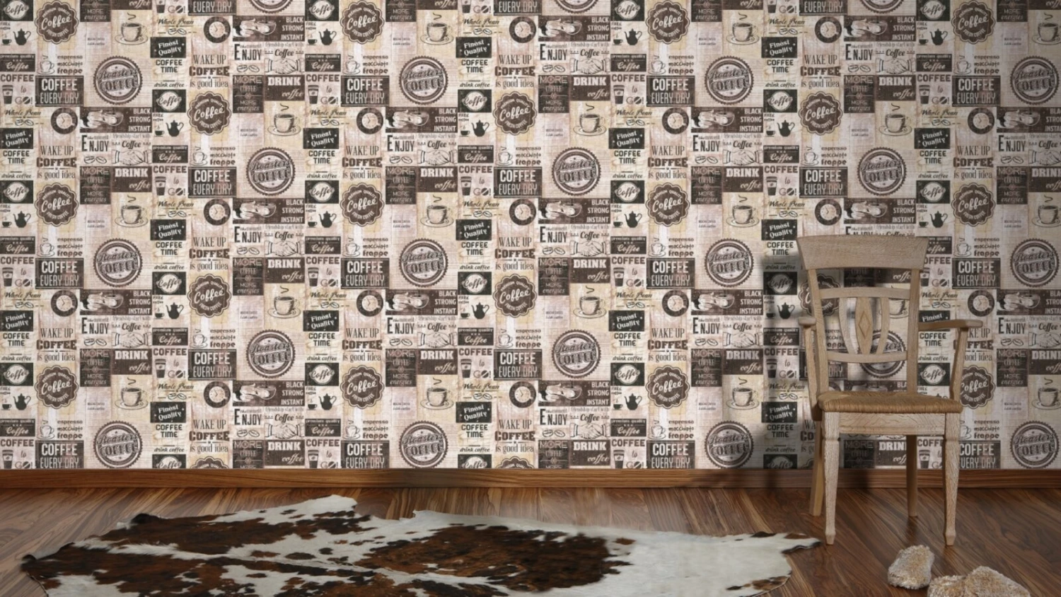 Papiertapete SIMPLY DECOR - Coffee Vintage - braun - 10 Meter 3 Papiertapete SIMPLY DECOR - Coffee Vintage - braun - 10 Meter – Bild 3