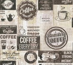 Papiertapete SIMPLY DECOR - Coffee Vintage - braun - 10 Meter