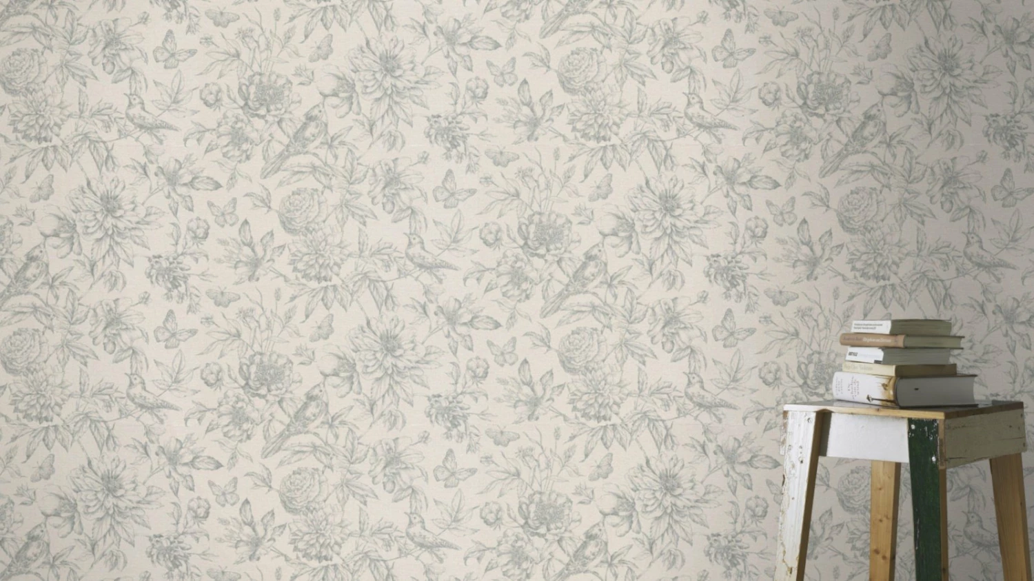 Vliestapete FLORENTINE 2 - grau-blau - 10 Meter 3 Vliestapete FLORENTINE 2 - grau-blau - 10 Meter – Bild 3