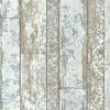 Vliestapete NEUE BUDE 2.0 - beige-blau - Planken - 10 Meter