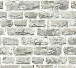 Vliestapete NEUE BUDE 2.0 - grau-beige - Stein - 10 Meter