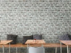 Vliestapete NEUE BUDE 2.0 - bunt - Stein - 10 Meter -Baumarkt Verkaufsgeschäft 9002690000 04 1600Wx1600H