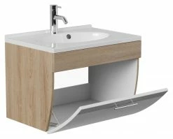 Waschtisch SALONA - Eiche hell - weiß - 70 cm -Baumarkt Verkaufsgeschäft 9003345500 03 1600Wx1600H